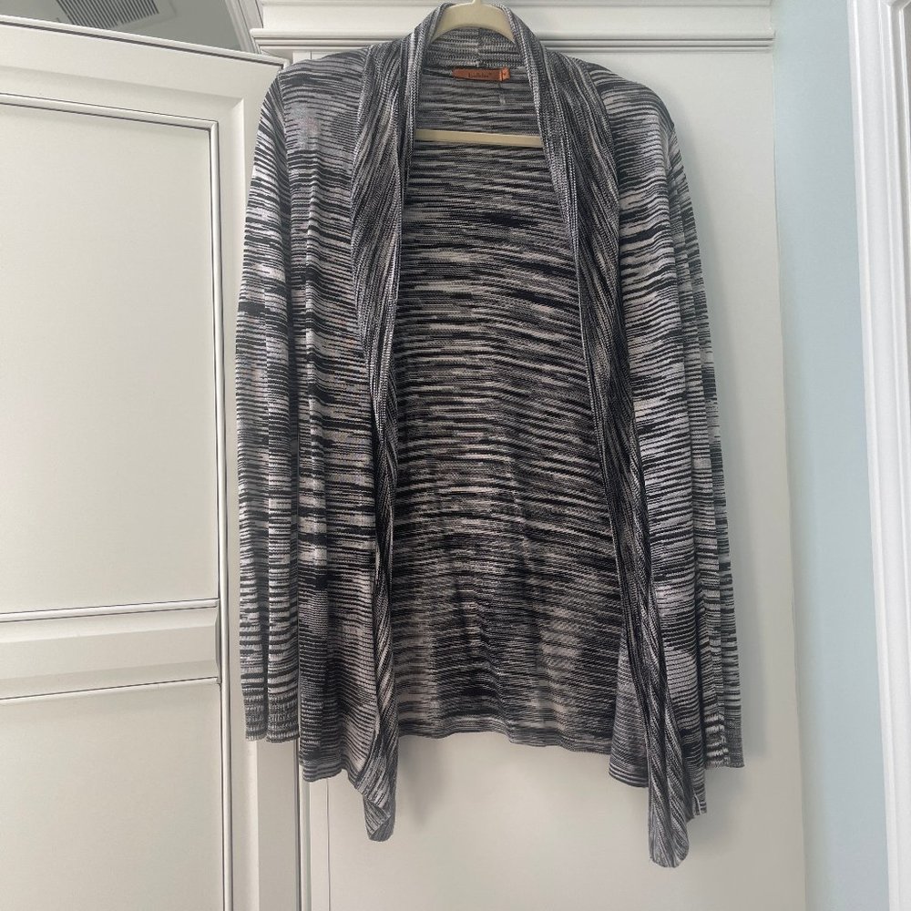 Belldini Flame Stitch, Black & White Cardigan, M